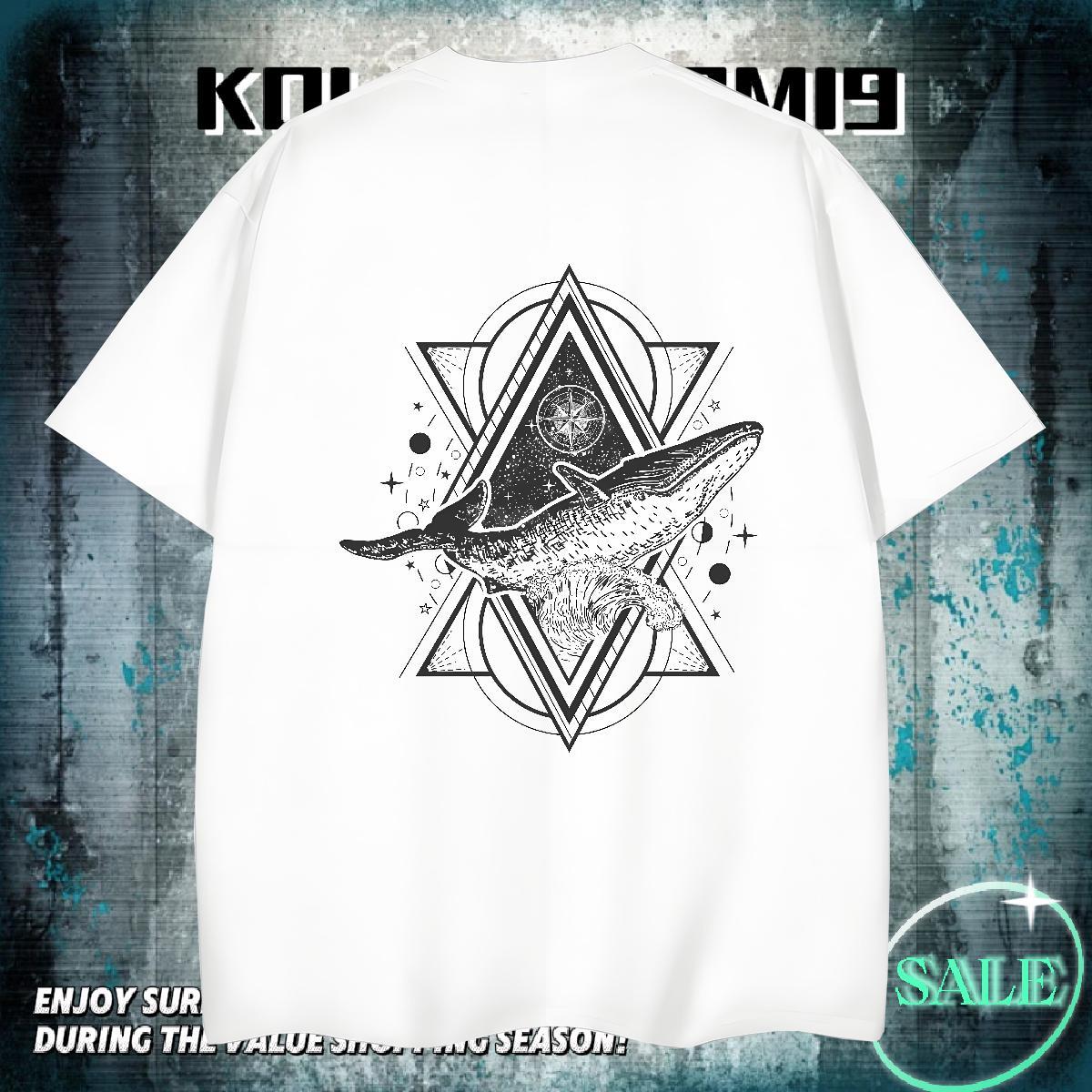 Stylist T Shirt For Man eye of the devil Tees 230g 100% Cotton Street TOP Quality White Plus Size Breathable Men Clothes T-Shirt