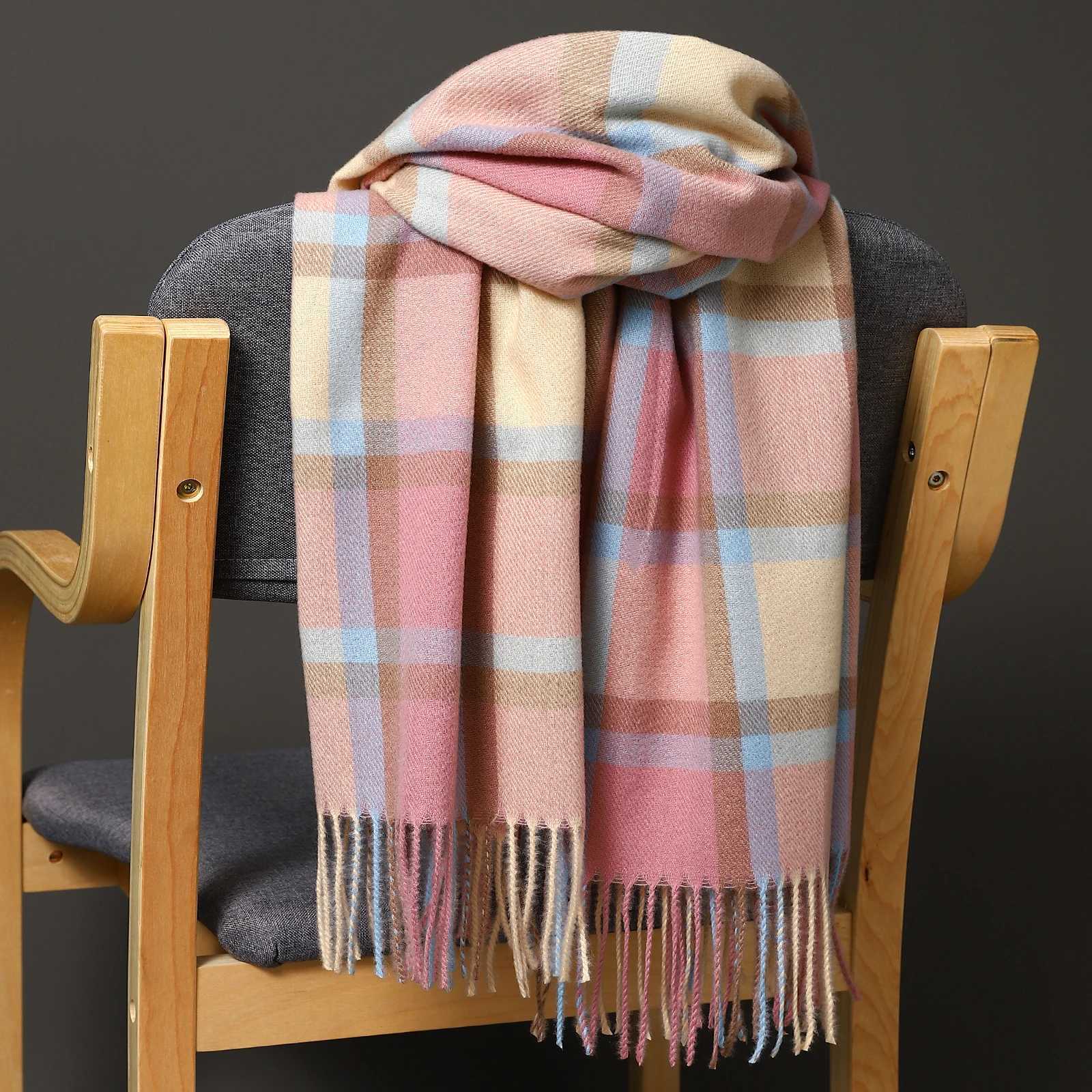 200 * 70cm Fashion Autumn/Winter Warm Cashmere Scarf with Dot Pattern Long tassel Womens Thick Packaging Shawl Womens Muffler Wool Pashmina W240810