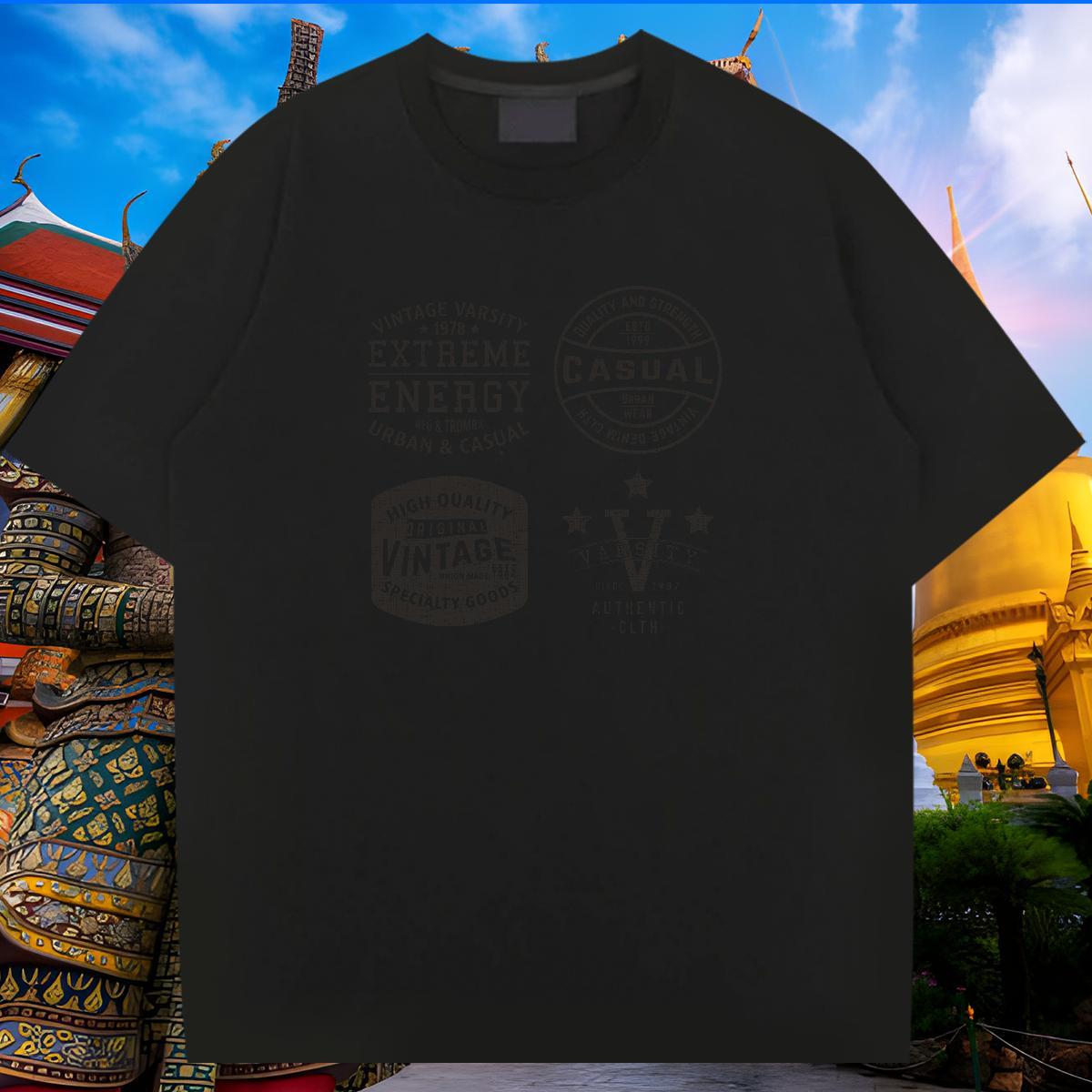 Casual New T shirt letter Clothings 230g 100% Cotton Sports Casual Wholesale Custom Print Plus Size Breathable Short Sleeve Mens Tshirts