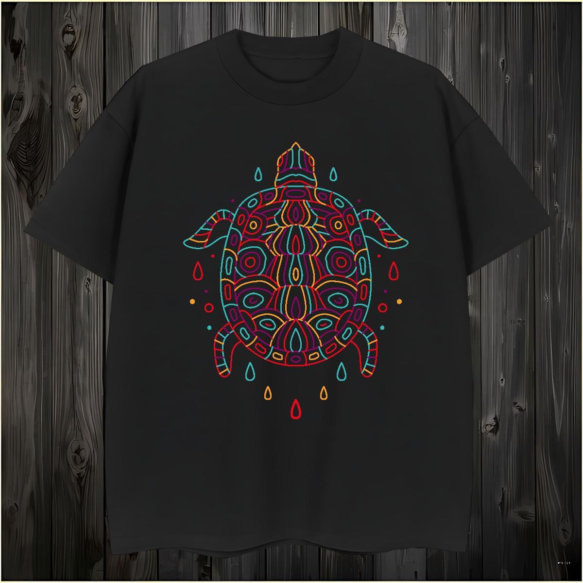 Unisex T-Shirts for Men tortoise Short Sleeve Soft Casual Anime 230g 100% Cotton Men Tshirts Customized Polos