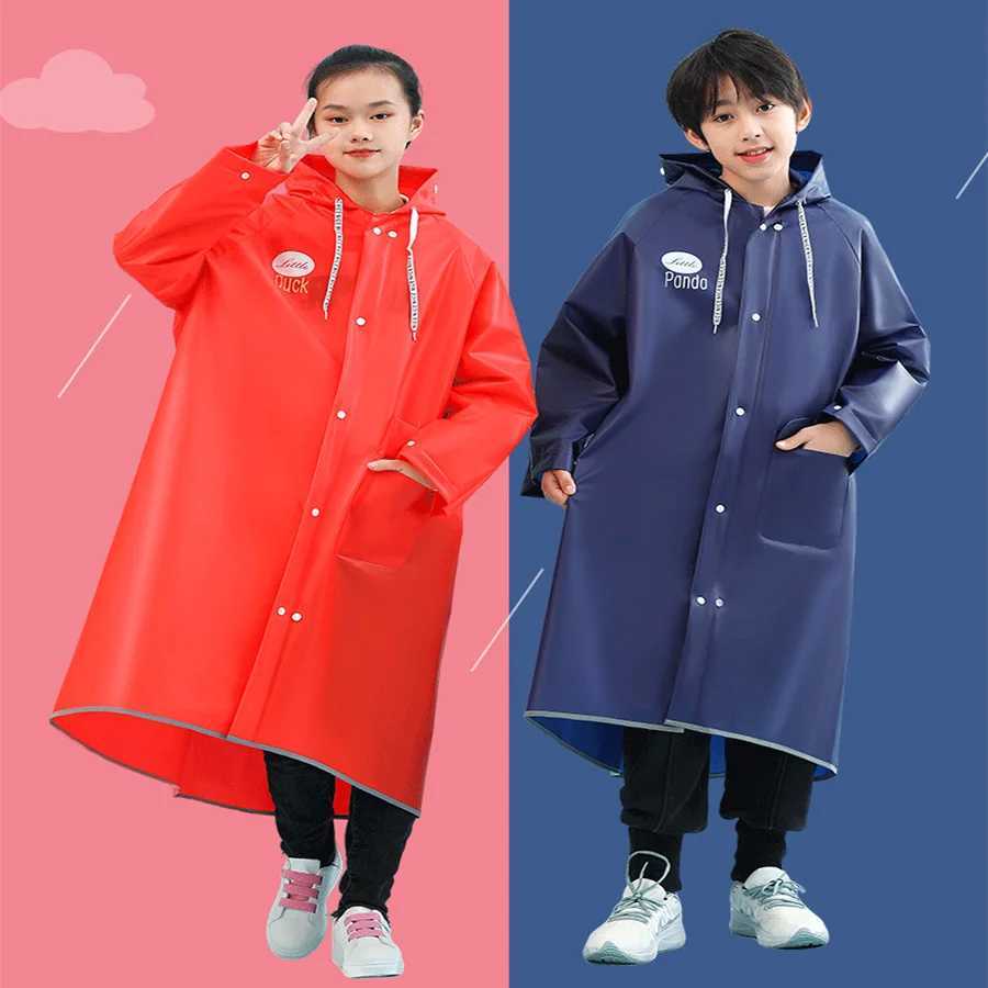 A childrens raincoat suitable for male and female primary school students middle and high school students rainproof poncho Y240810