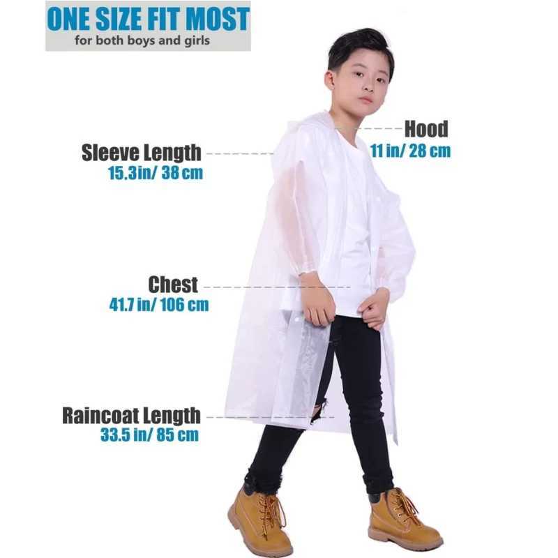 Reusable Raincoat for Kids Rain Jacket EVA Poncho for Children Boys and Girls Y240810