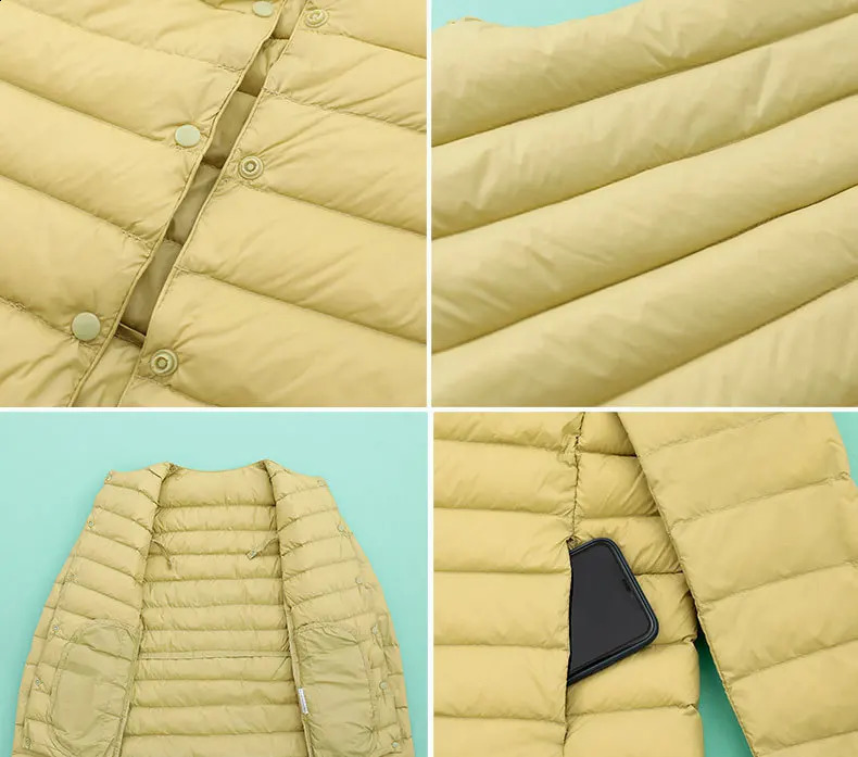 Woman Ultra Light Duck Down Inner Liner Soft Matte Fabric Jacket Lightweight Coat Female 240812