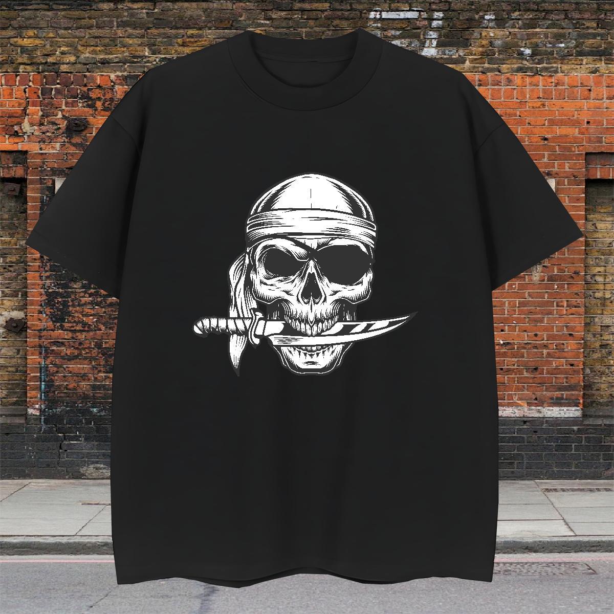 Classic Casual Men T Shirts skull Tops Shirt 230g Cotton Home Outdoor Designer Anime Short Sleeve O-Neck Men Clothes T-Shirt