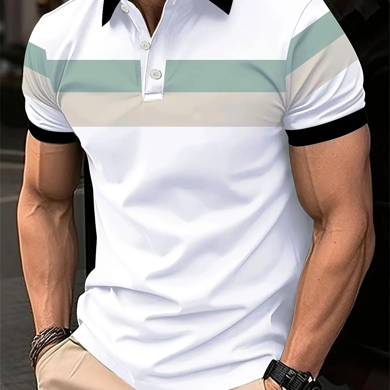 Business Classics Mens Polo T Shirt Summer Print Short Sleeve Golf Wear Casual Buttons Pullover TShirt Male Oversized Clothing 240810