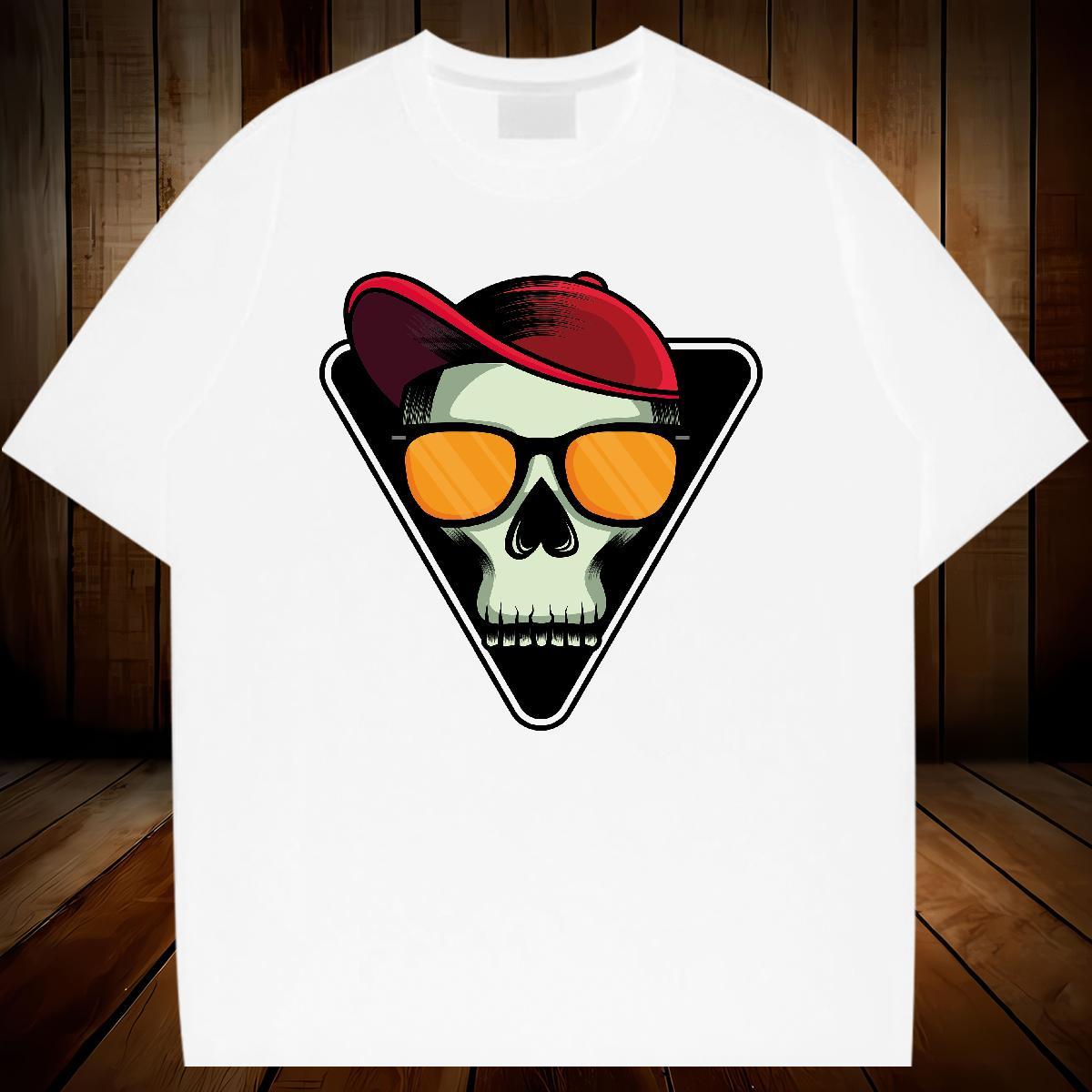 New Designer Man T Shirts skull Tops 230g Cotton Hip Hop Soft Anime Breathable Crew Neck Couples T Shirts