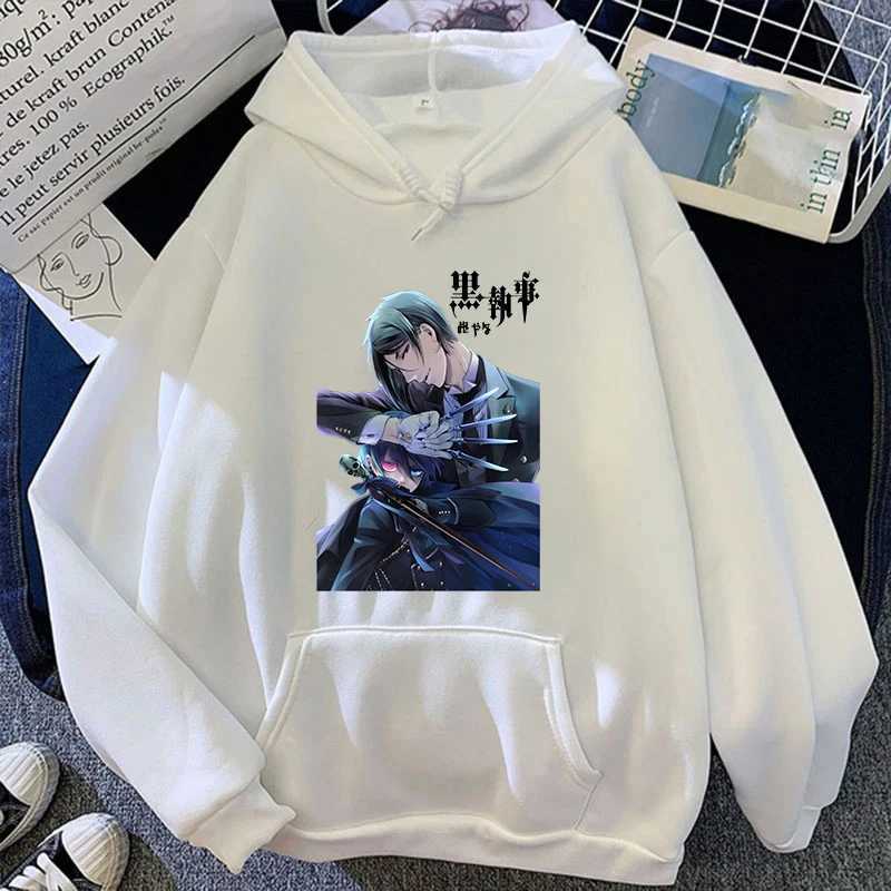 Black Butler Sebastian Michaelis Ciel Phantom Printed Hoodie Fashion Womens Casual Zipper HoodieW240724