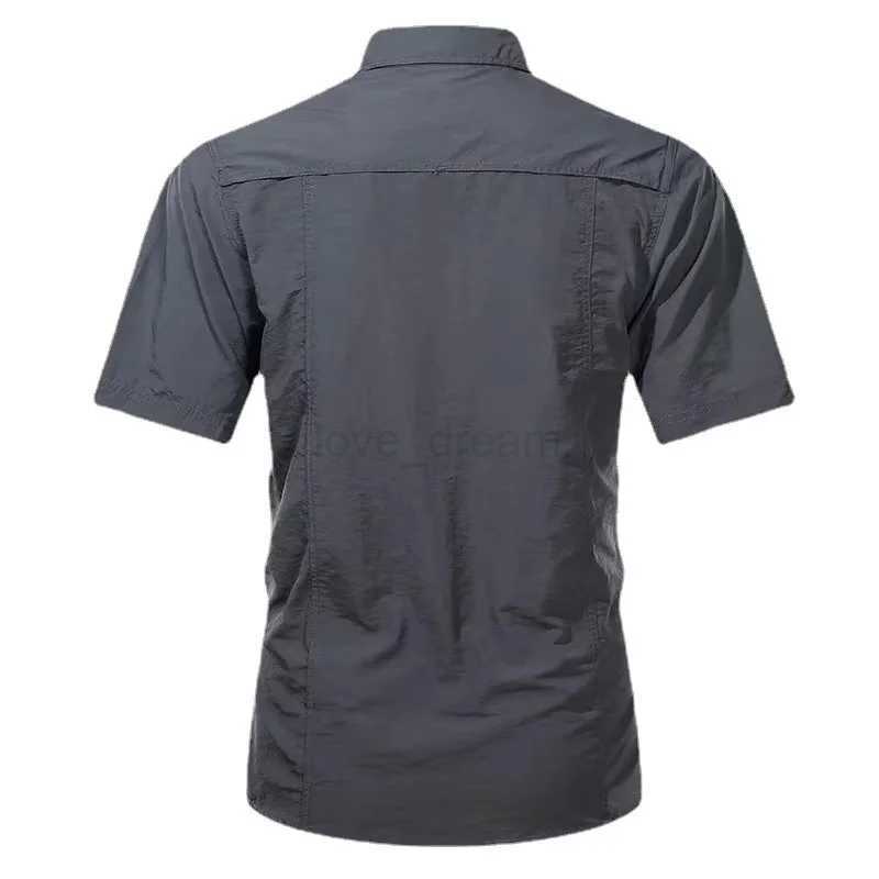 2024 Summer New Fashion Mens Shirts Short Sleeve 2 Pocket Outdoor Casual Shirt Quick-dry Tops Quality Militar Shirt for MenXJ240812