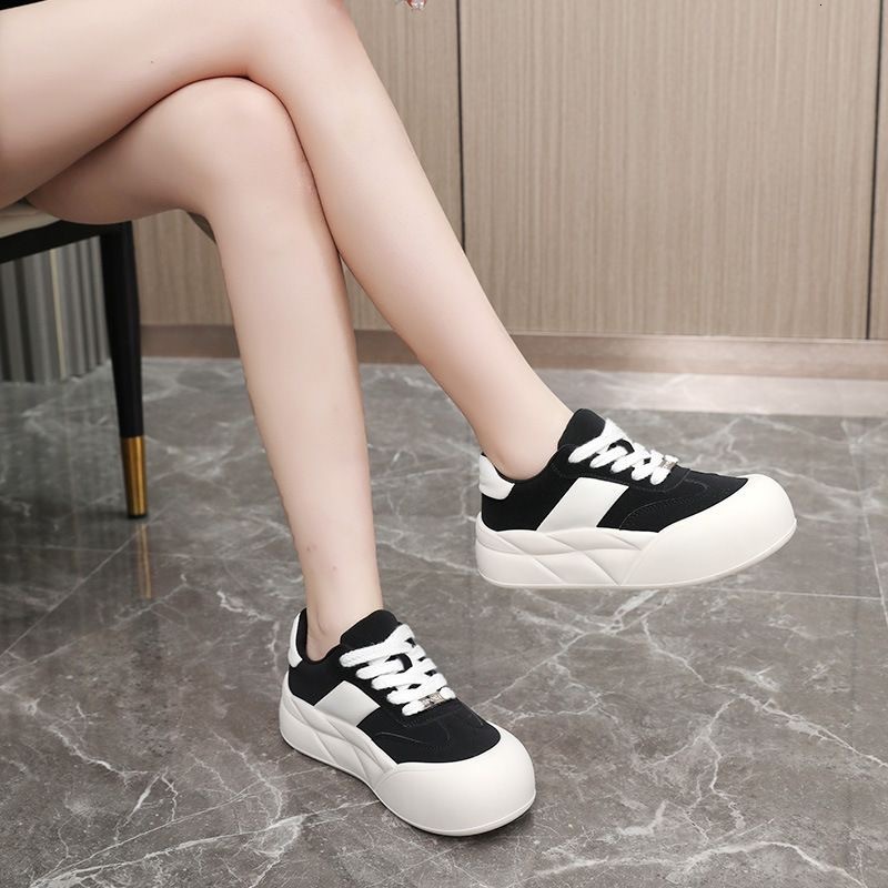 Ddmysports Melad Big Bread For Women New Spring And Autumn Thick Bottom Eight Increasing Student Versatile Round Ead Trendy Board Shoes Outdoor