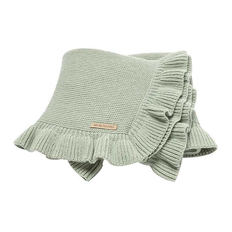 Solid color knitted acrylic 70 x 90 cm baby boy and girl Swaddle blanket newborn baby safety blanket for all seasonsW240810