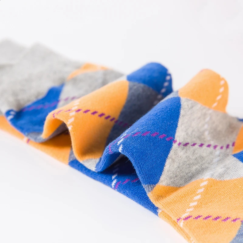 Classic Men Socks Funny Casual Business Dress Crew High Quality Socks Color Compression Happy Cotton Socks for Men 240812