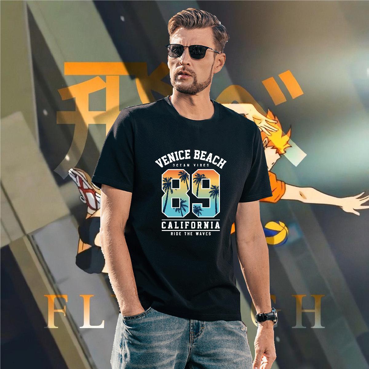 Loose Fit Men Clothes T-Shirt letter 230g Cotton Daily Outfit Breathable T shirt Custom Cartoon DIY Customized Tee Shirt