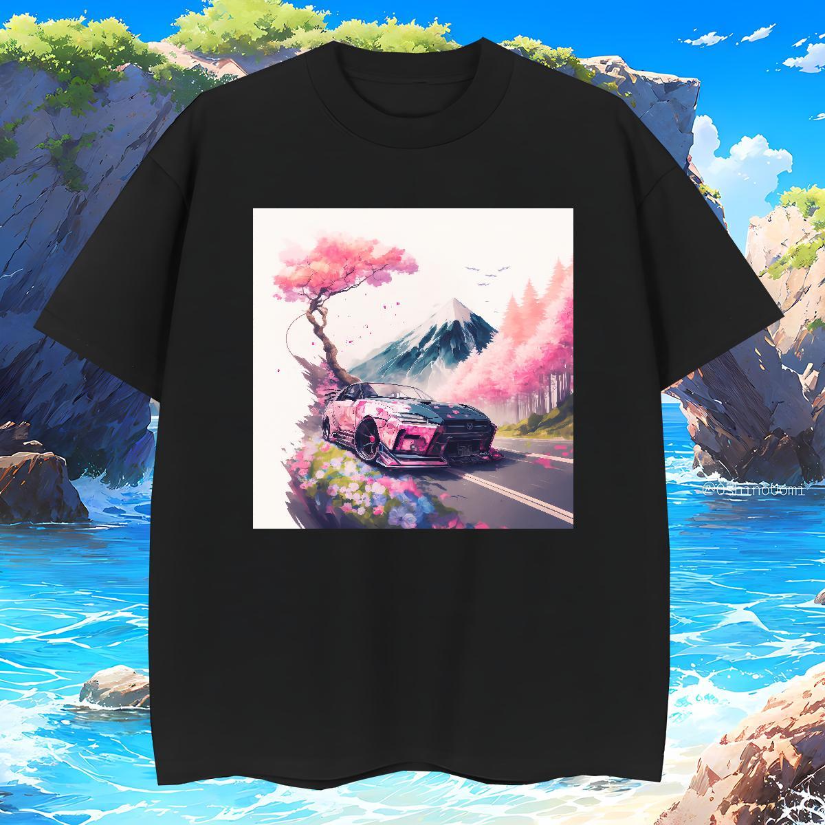 Loose Fit Couples T Shirts car 230g Cotton Sports Casual Breathable Crew Neck T Shirts Men Anime Print DIY Clothings