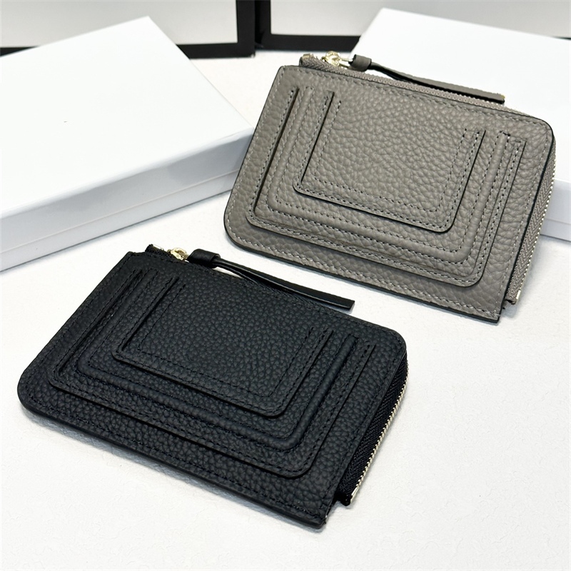 2024 Designer Wallet Card Holder Cowhide Wallets Holders Purses Unisex Clutch Bags Zipper Pouch Emboss Letters TOP