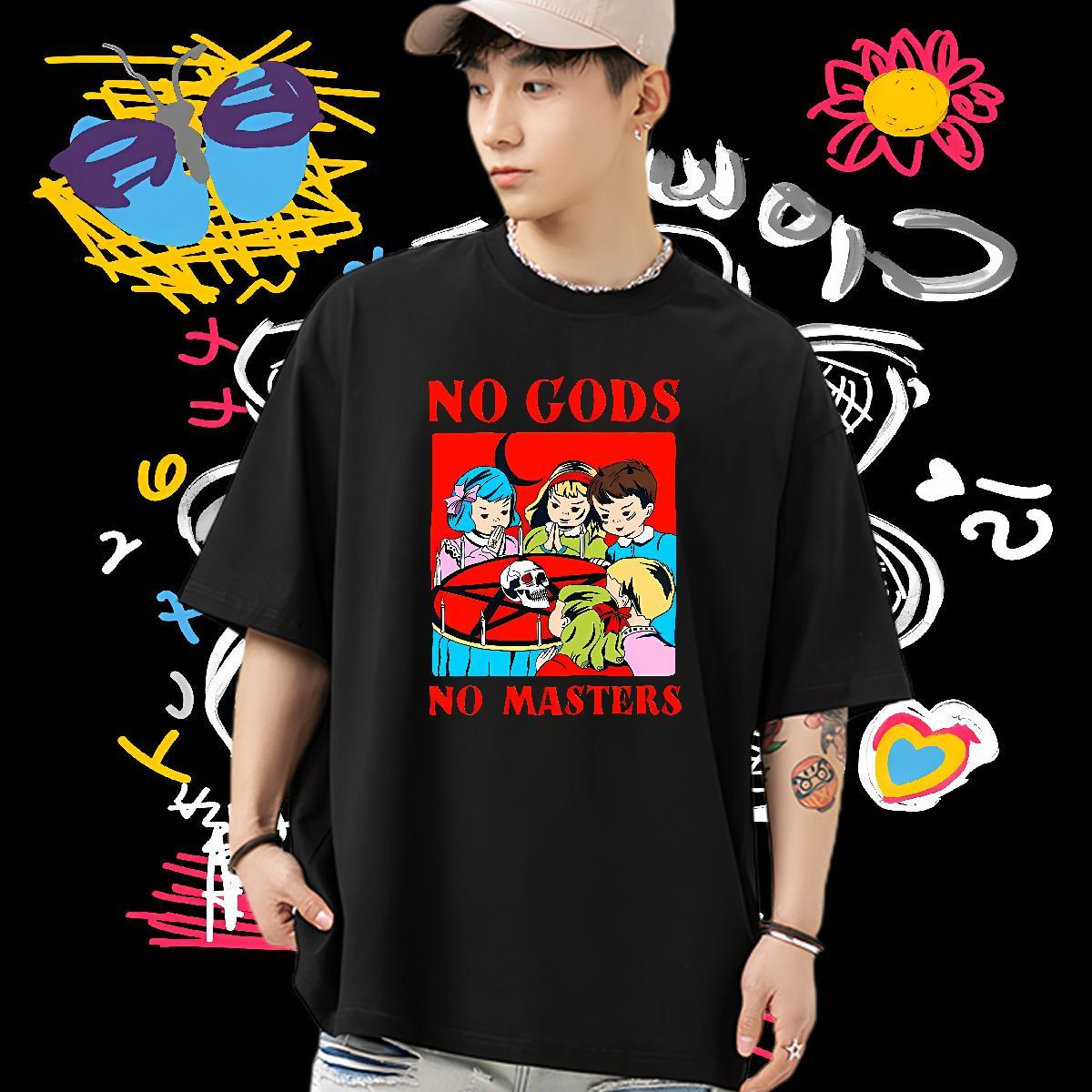 New Designer Men T Shirts skull Tops 230g 100% Cotton Hip Hop Loose Oversized Breathable Crew Neck Men Tops Tees