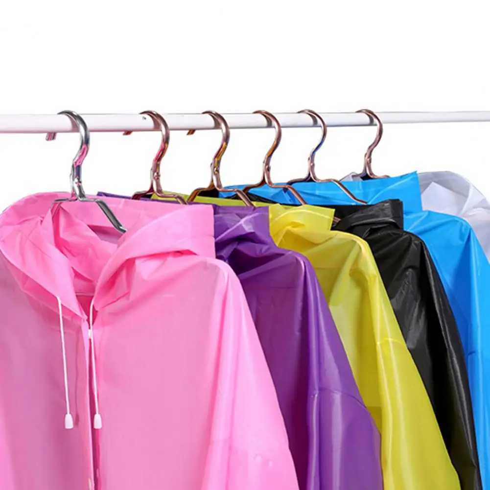 Rain Poncho Buttons Closure Hooded Raincoat Double Layer Waterproof Simple Children Full Body Raincoat Y240810