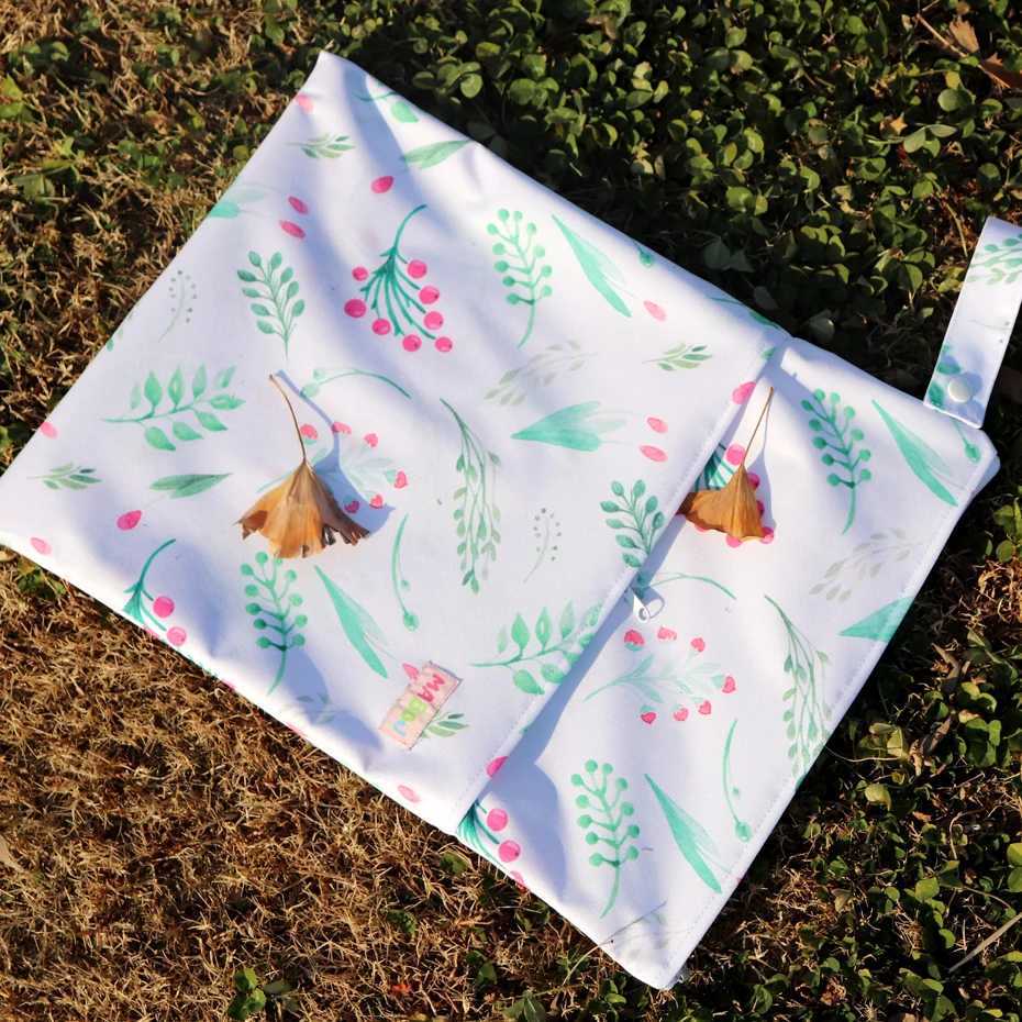 30x40cm wet bag baby diaper bag waterproof dry diaper 2 zipper handbag handcart handbag travel outdoor wet diaper storage bag W240812