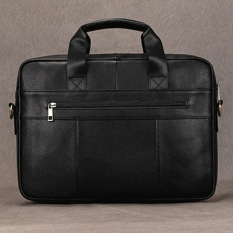 sbirds leather mens briefcase Doctor Layer business laptop bag 15 6 inches computer handbag 240810
