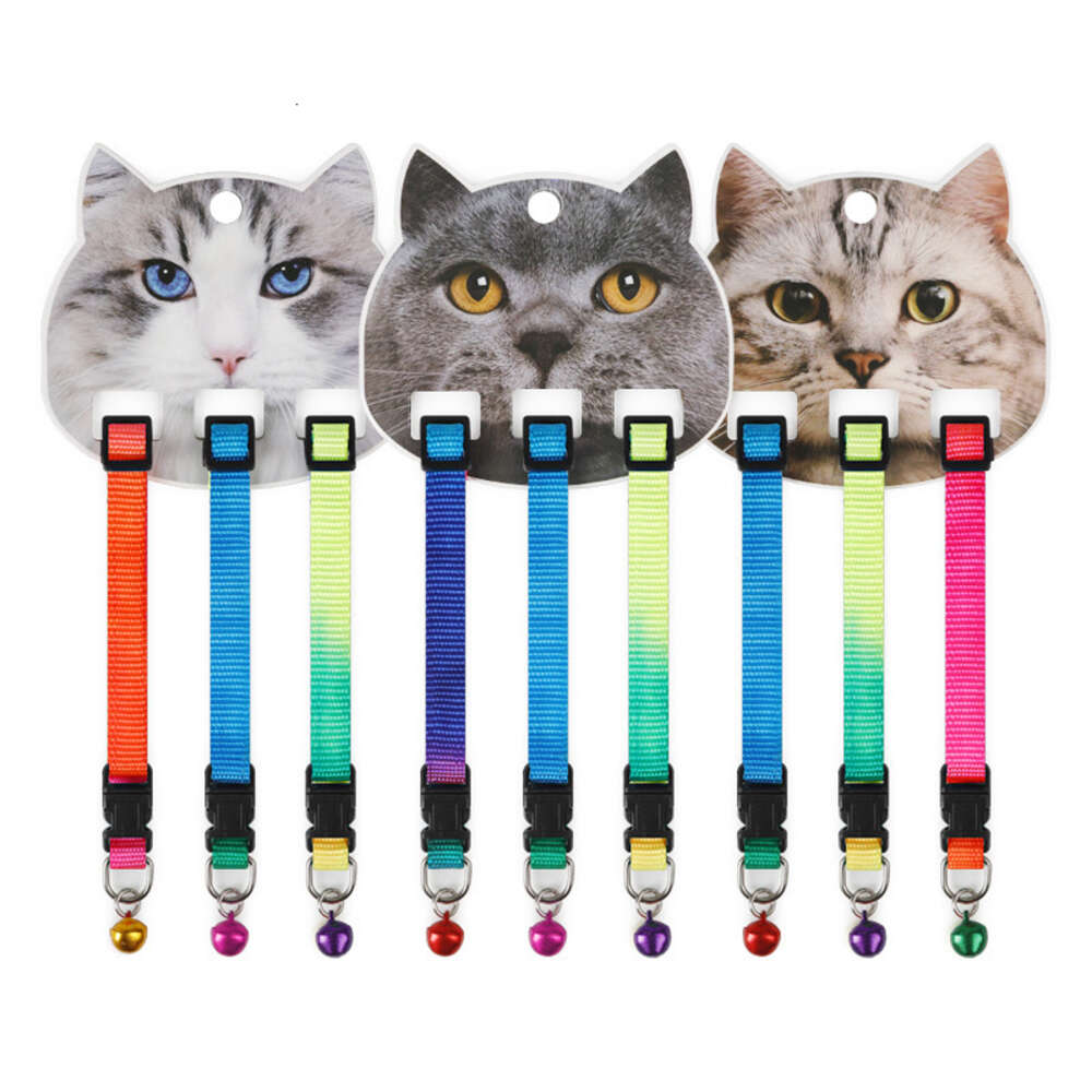 Multicolor Hawo Pet Collar with Bell for Cats - 1.0 cm3, Lightweight Nylon Material