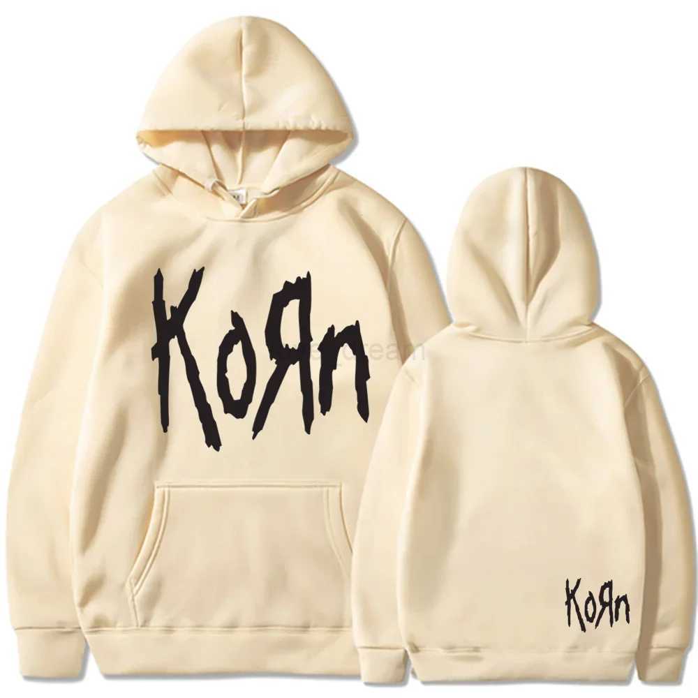 Korn Rock Band Letter Hoodie Men Women Hip Hop Harajuku Hoodies Leisure High Street Sweatshirt Autumn Winter Unisex SweatshirtsXJ240812