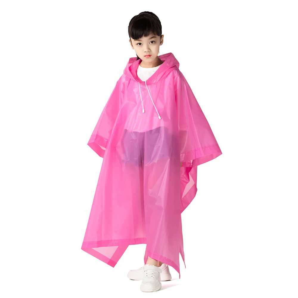 Non-disposable Rain Jacket Rain Ponchos EVA Thickened Waterproof Adult Men Women Children One-Piece Raincoat For outdoor Hiking Y240810