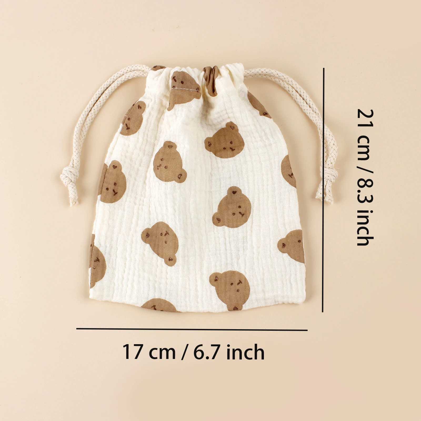 Mommy Bag for Outdoor Cart Hanging Storage Bag Bear Printing Cute Candy Gift Bag Baby Dust Bag W240812