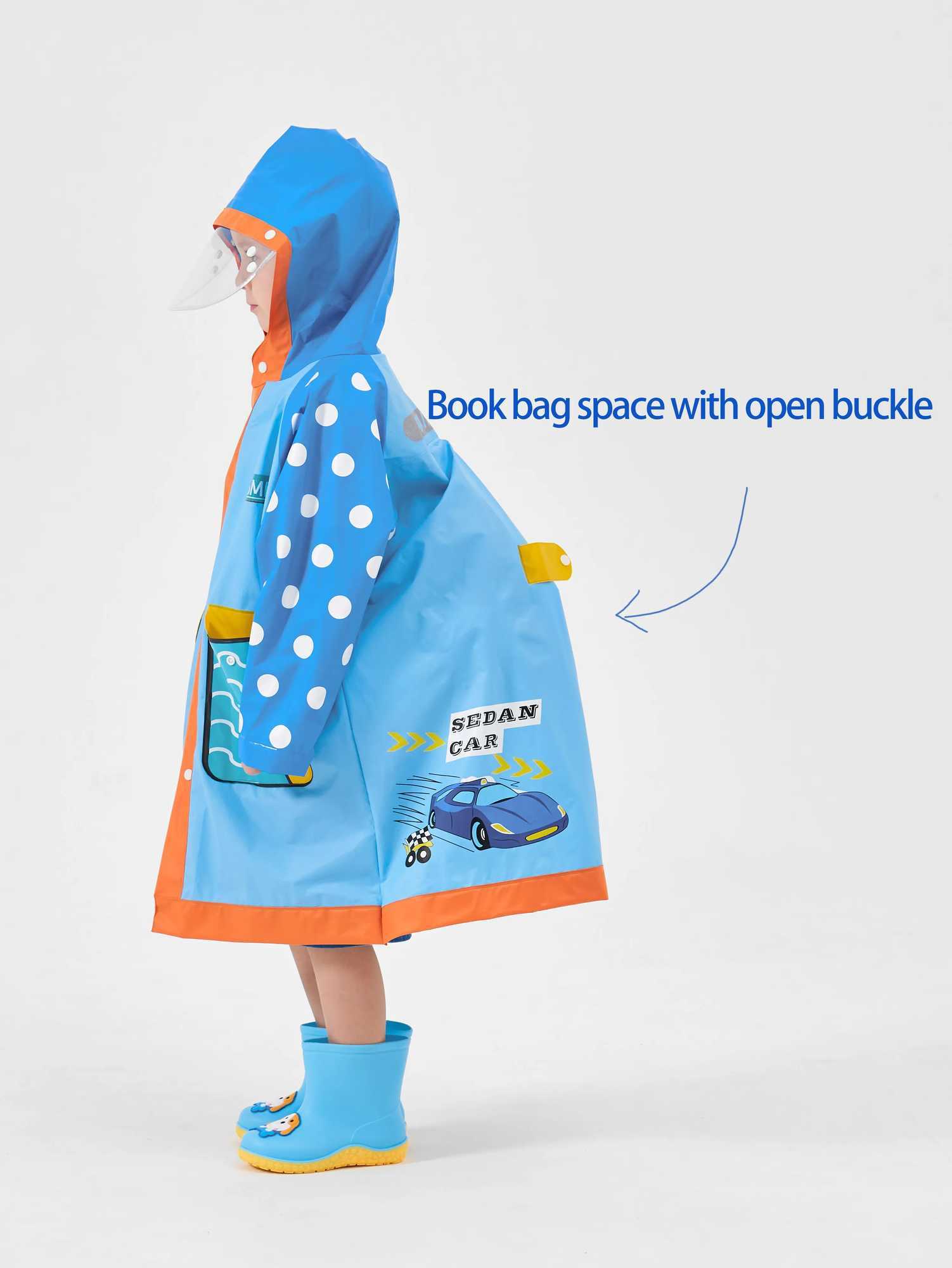 2024 Kids Rain Coat Children Raincoat Non-Disposable Rainwear Full Body Waterproof with Schoolbag Space Primary School Raincoat Y240813