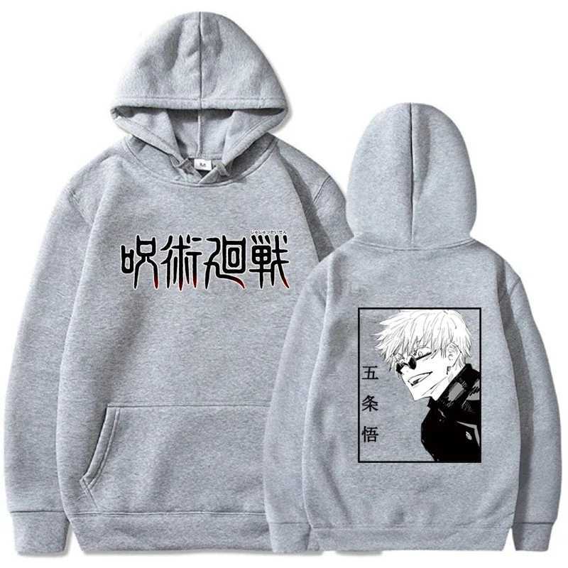 Funny Gojo Satoru Hoodies Jujutsu Kaisen Anime Print Warm Mens Sweatshirts Oversized Manga Clothes Casual Fashion Man HoodiesXJ240812