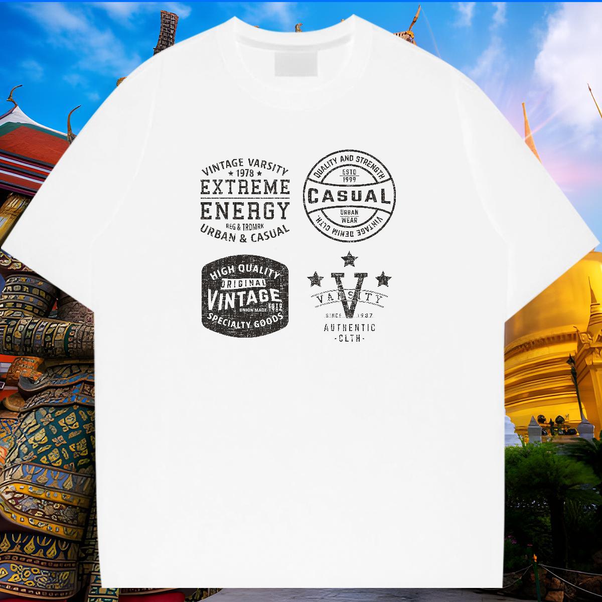 Casual New T shirt letter Clothings 230g 100% Cotton Sports Casual Wholesale Custom Print Plus Size Breathable Short Sleeve Mens Tshirts