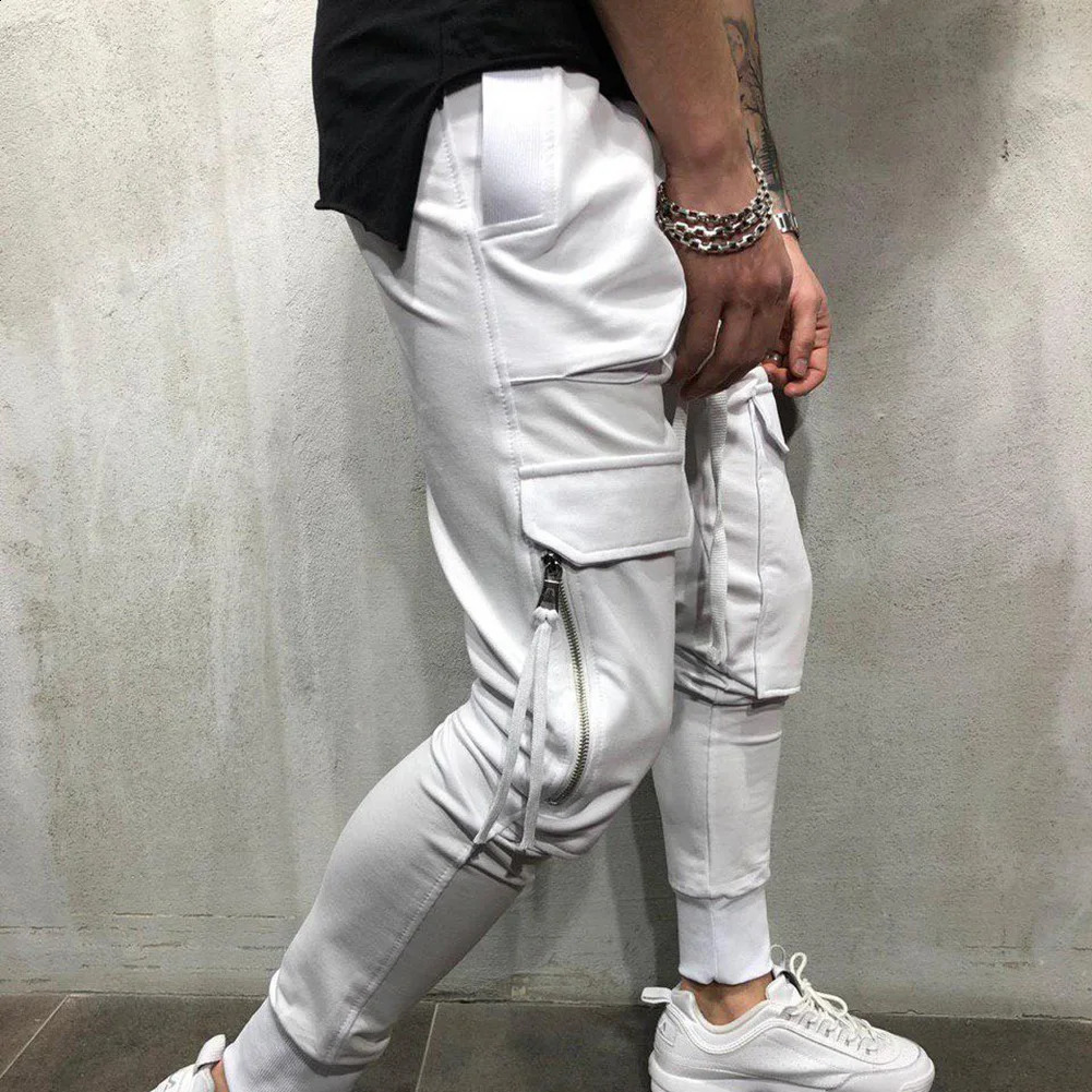 Autumn spring summer casual pants male big size 3XL Multi Pocket Jeans oversize Pants overalls elastic waist pants plus size men 240812