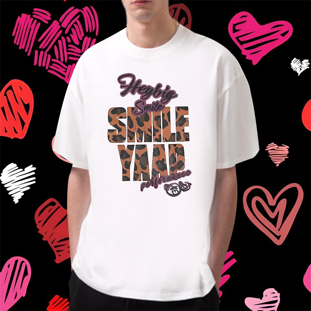 2024 DIY Mens T Shirts letter Tees 230g Cotton Daily Outfit Wholesale Oversized 4XL Round Neck Short Sleeve Mens Tshirts