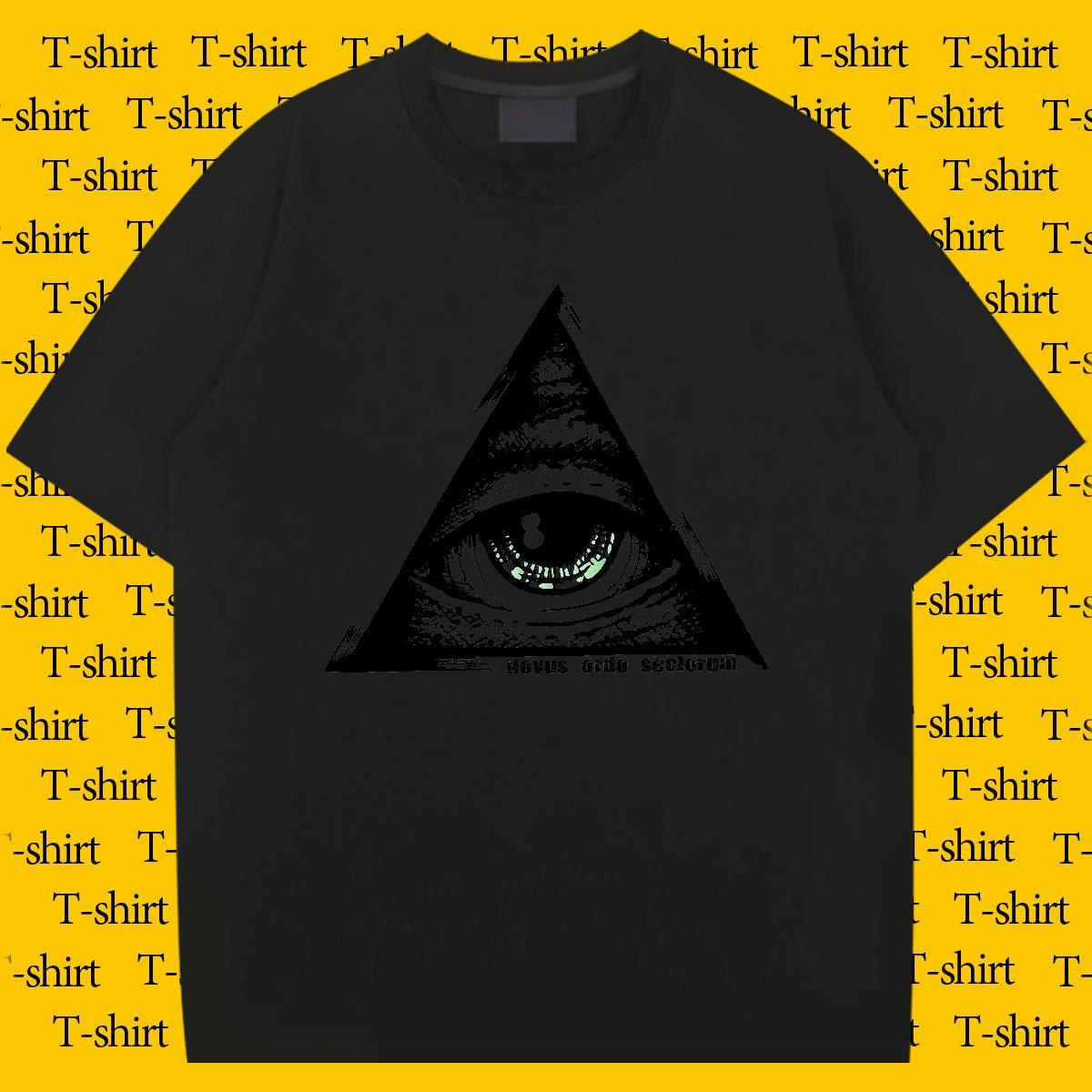 Fashion New T Shirts Men eye of the devil Clothings 230g Pure Cotton Casual Popular Graphic Breathable Short Sleeve Men Tshirts