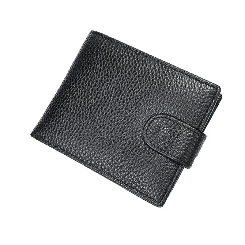 Genuine leather mens wallet is simple and atmospheric with top layer cowhide coins for purchase featuring multiple card slots large capacity 240810