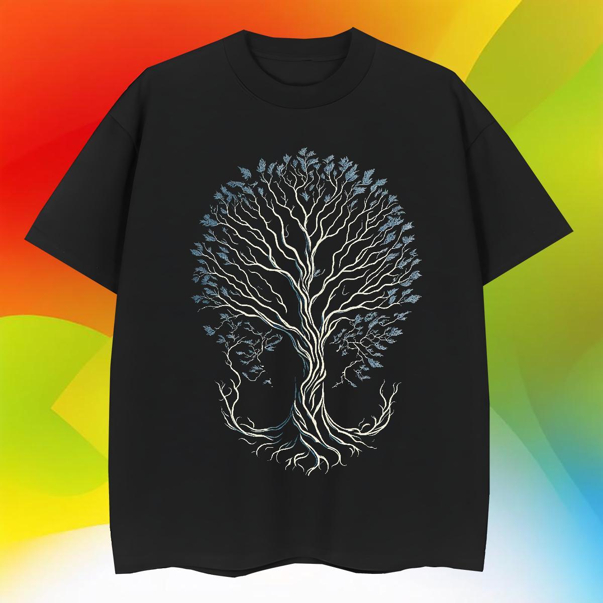 Designer tree Men T Shirts High Street Hip Hop Men Tshirts 230g Cotton 2024 Designer Breathable Crew Neck Asian Size Tops Tees