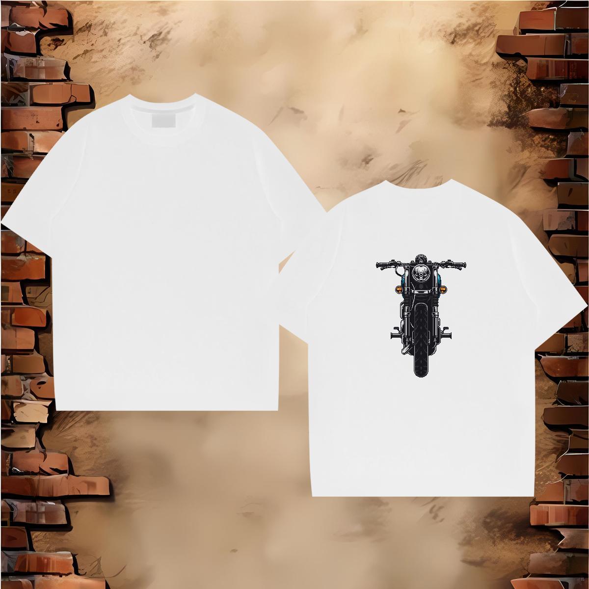 Free Shipping T-Shirts Motorcycle Tops Shirt 230g Cotton Spring Summer Brand DIY Round Neck Short Sleeve Tshirt for Man Woman