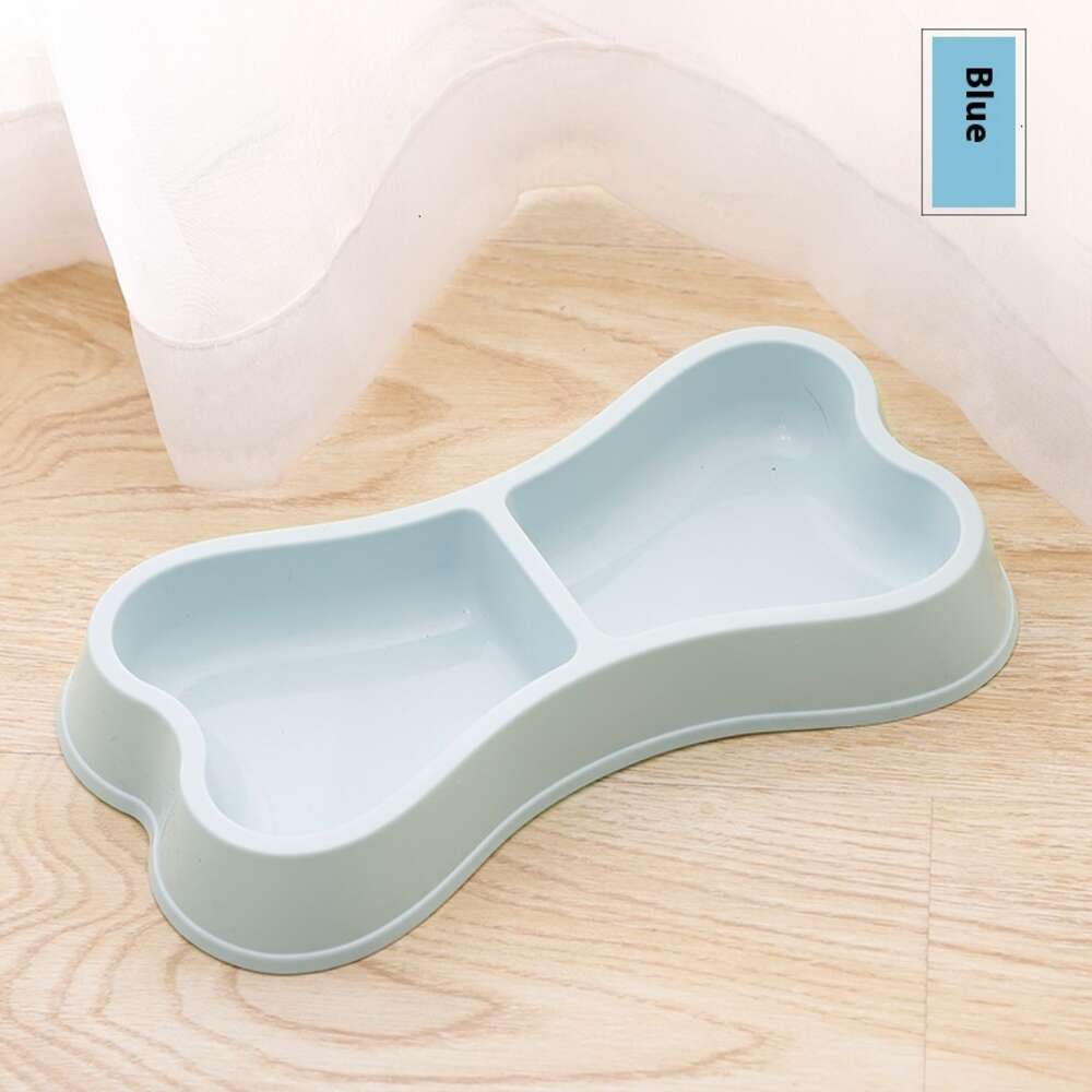 New Nordic style aron color bone shaped double Havo dog pet food utensil cat bowl