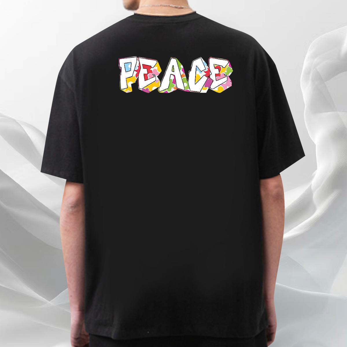 Classic T-Shirts letter Tees Shirts 230g Pure Cotton Casual Daily Wear Loose Floral Print Crew Neck Breathable Tshirts
