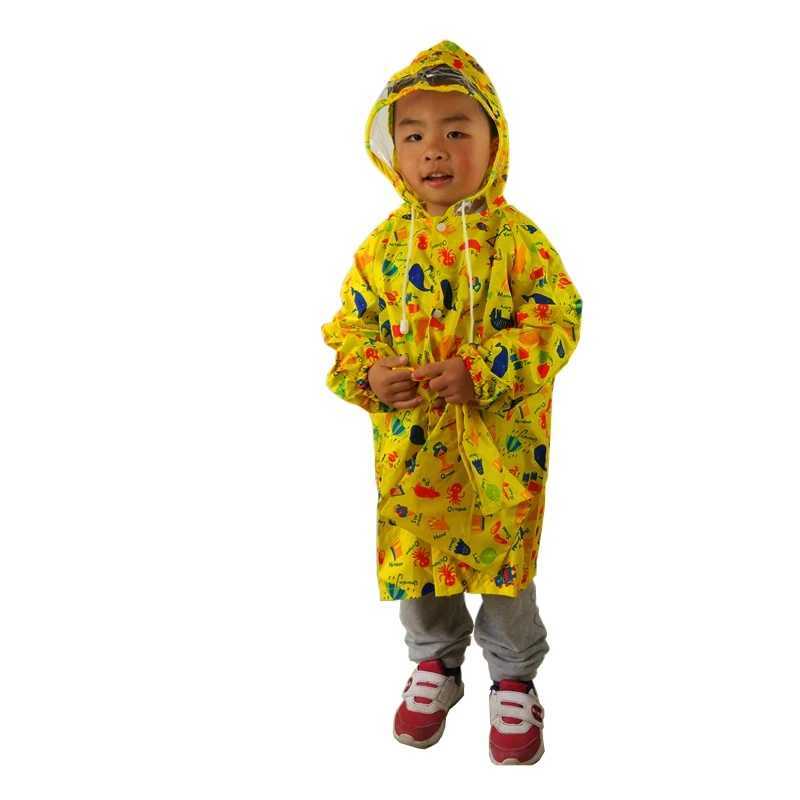 5-7 Years Old Kids Hooded Jacket Children Girl Boy Raincoat Kindergarten Student Poncho Cover Cartoon Queen For Tour Rainwear Y240810