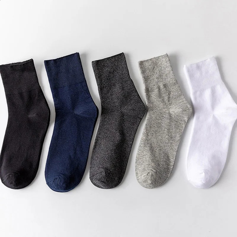 5 Pairs Plus Size EUR 45-50 Prevent Varicose Veins Socks Mens Diabetics Patients Cotton Loose Mouth Sock Man Women Comfort Meias 240812