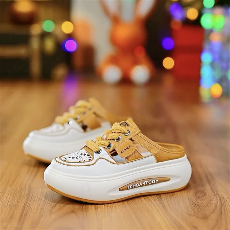 Ddmysports Thick Soled Baotou Alf Slippers For Women S Summer New Outwear Wearing Lazy Shoes With One Foot Fashionable Sandals Outdoor