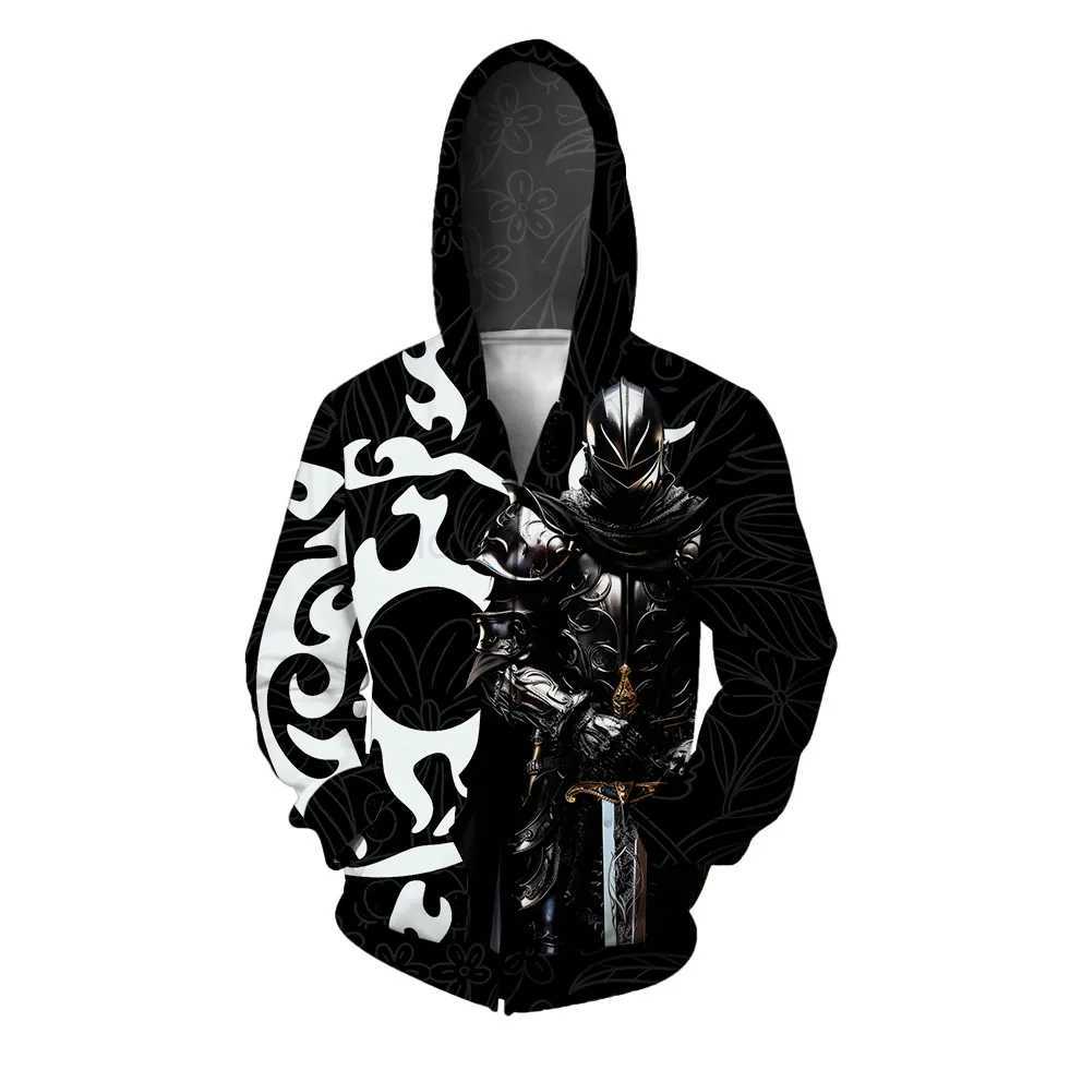 Tracksuit Men Hoodies Spring and Autumn Fashion Mens Skull Cool Armor 3D Printed Sweatshirt Hoodie New in SweatshirtsXJ240812