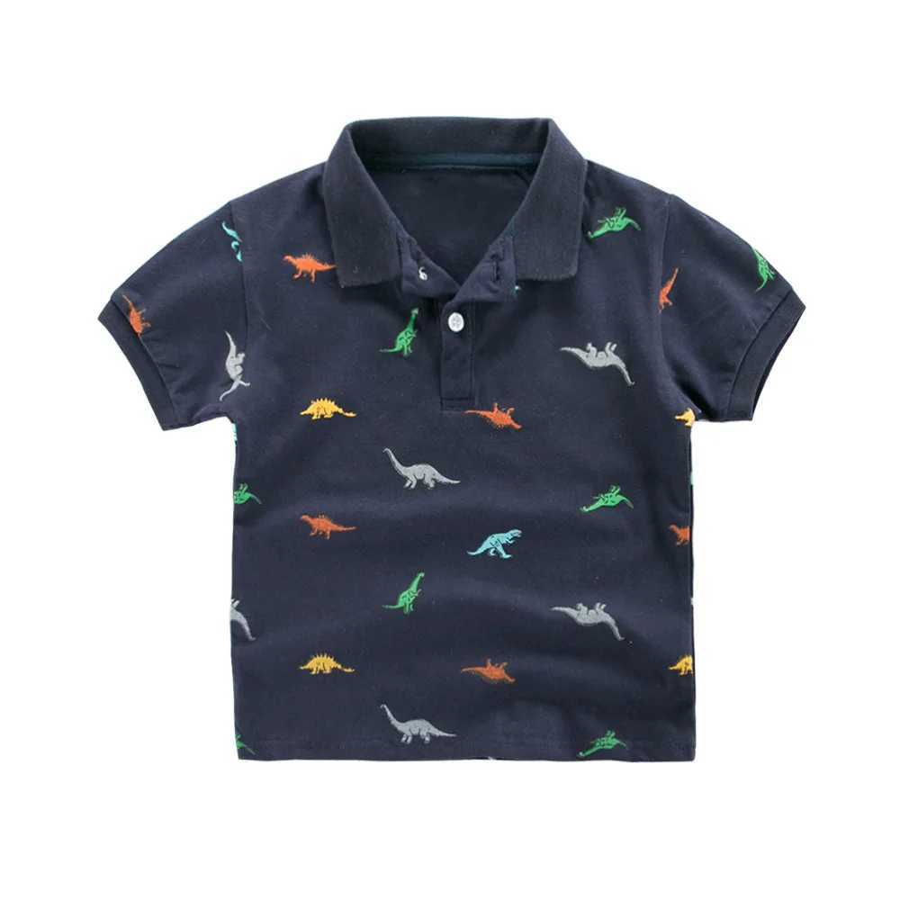 Summer Kids Polo Shirt Boys Short Sleeve Lapel Polos Clothes for Girls Cotton Print Breathable Kids Polo Shirt Children TopsXJ241225