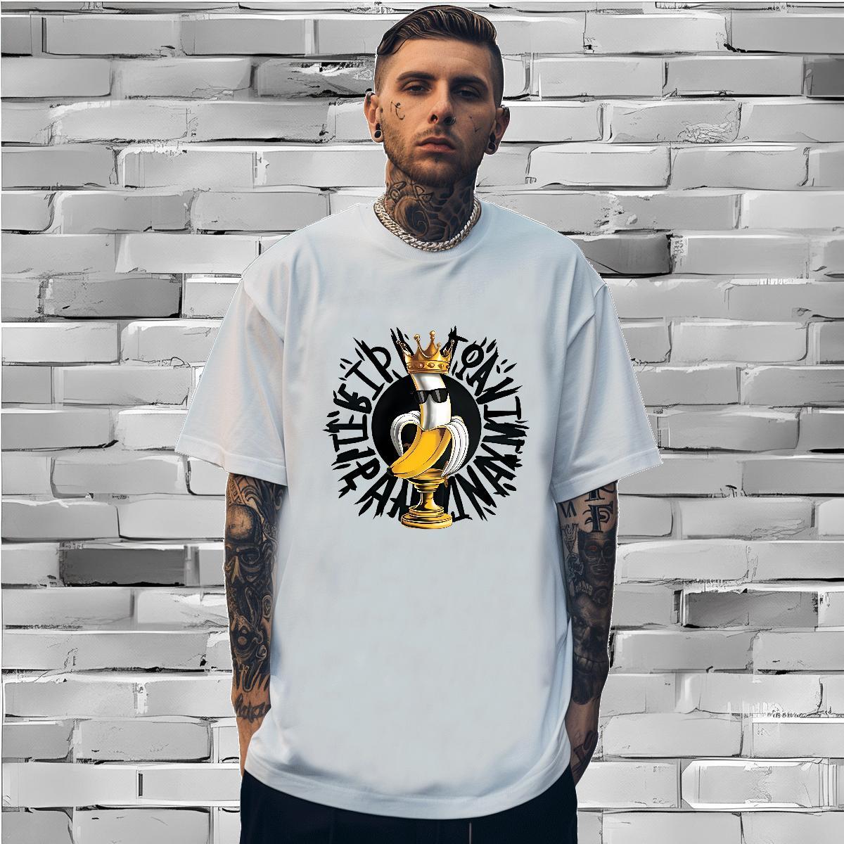 Brand Mens T Shirts banana Short Sleeve Soft Hip Hop White Plus Size 230g Cotton Men Tshirts Casual New Tees