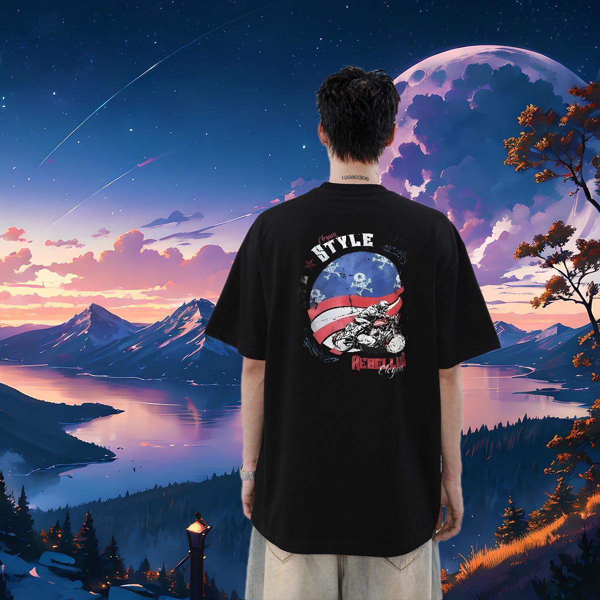 Brand Man T Shirts skull Tops Shirt 230g Cotton Casual Daily Wear Wholesale Plus Size Custom O Neck Short Sleeves Men Tops Tees