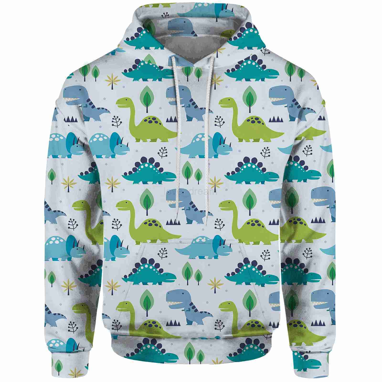 Cartoon Dinosaur Sweatshirt Hooded Sweatshirt With 3D Digital Printing Comfortable and Cute Official Website Y2k HoodiesXJ240812