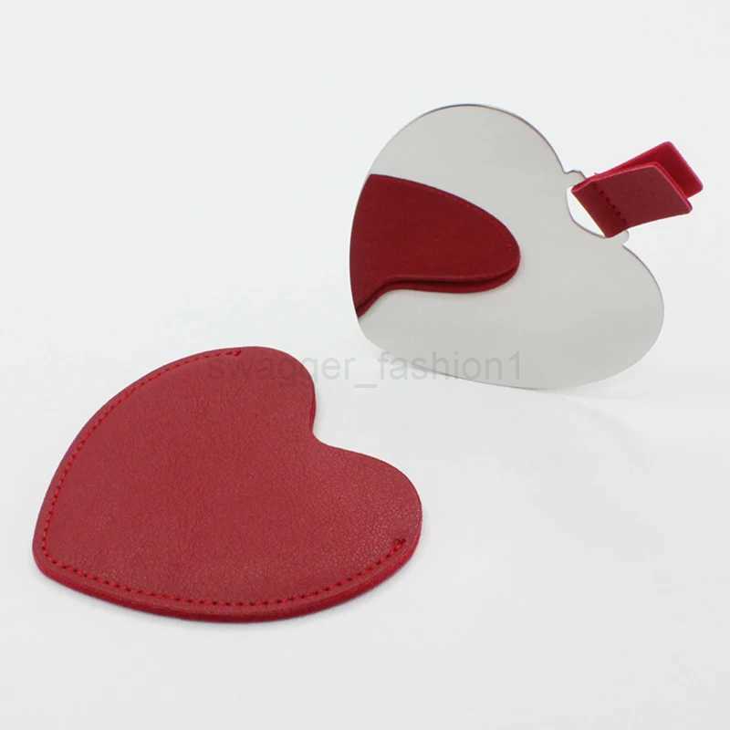 Makeup Mirror Make Up Pocket Heart Compact Makeup Stainless Steel MirrorsXJ240813