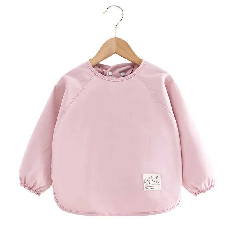 Bibs Burp Cloths Solid Color Waterproof Bib Baby Infants Spring Bibs Long Sleeve Feeding Drawing Painting Apron Newborn Smock Burp Cloth for BoysL4812
