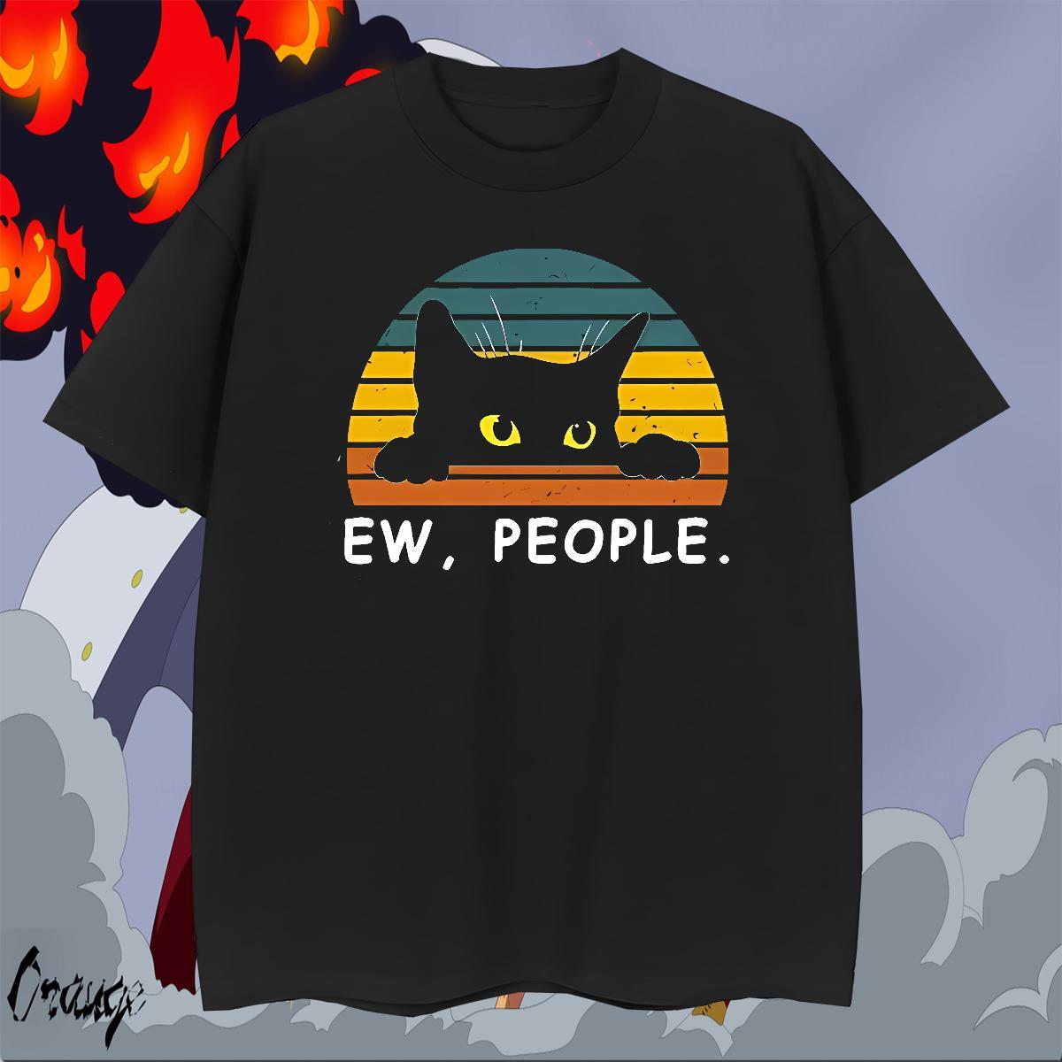 Classic Mens Tshirts Sports Casual 100% Cotton 230g White Plus Size Crew Neck Breathable cat T-Shirts New Wear
