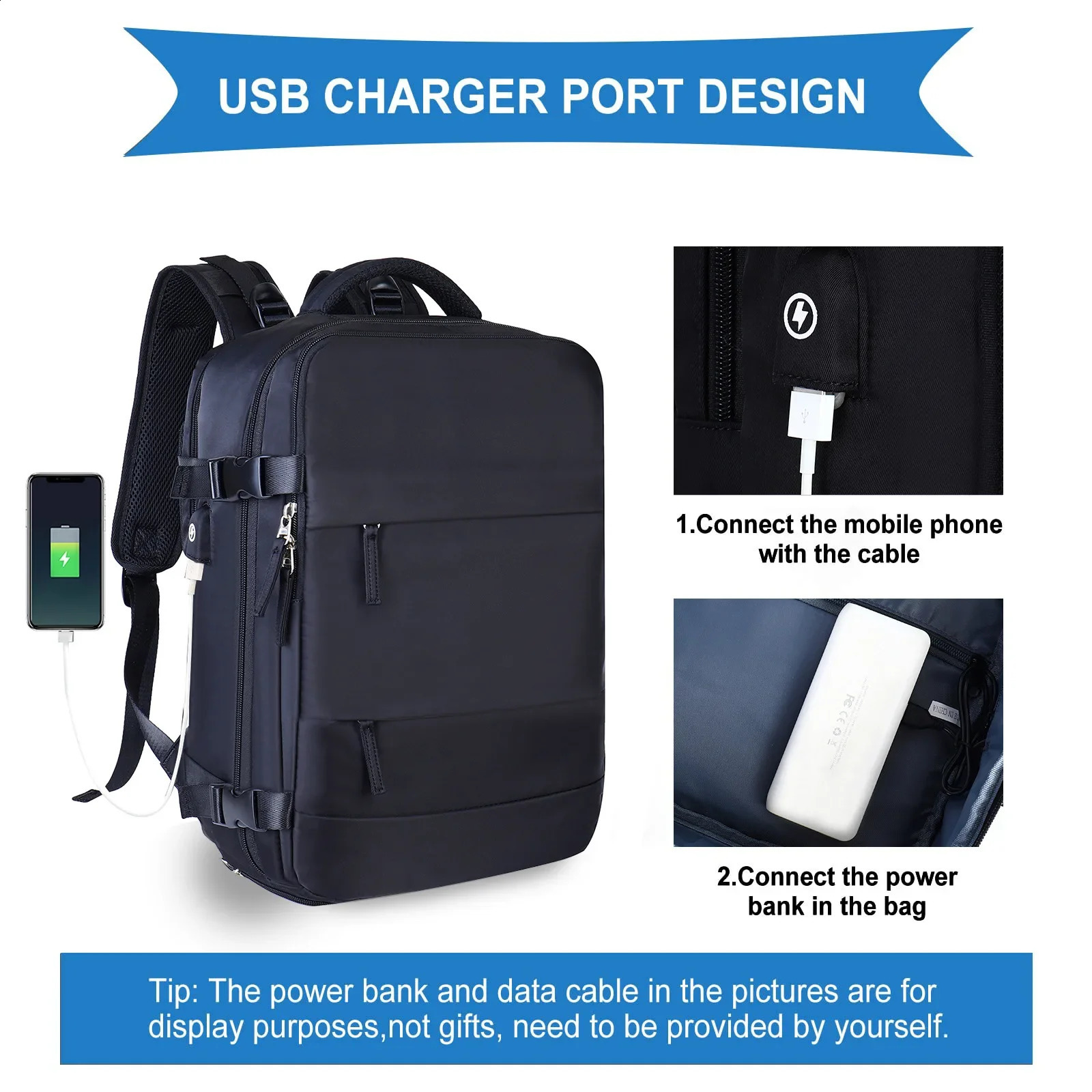 Travel backpack womens large capacity multifunctional luggage lightweight waterproof laptop bag with shoe pocket 240813