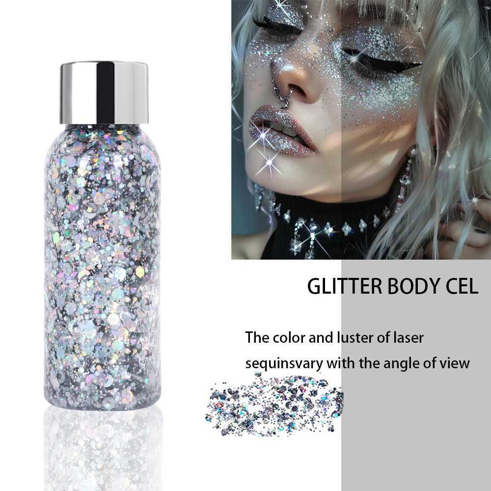 3 body glitter gel face glitter makeup party glitter gel eye shadow hair glitter gel for bar makeup W240812